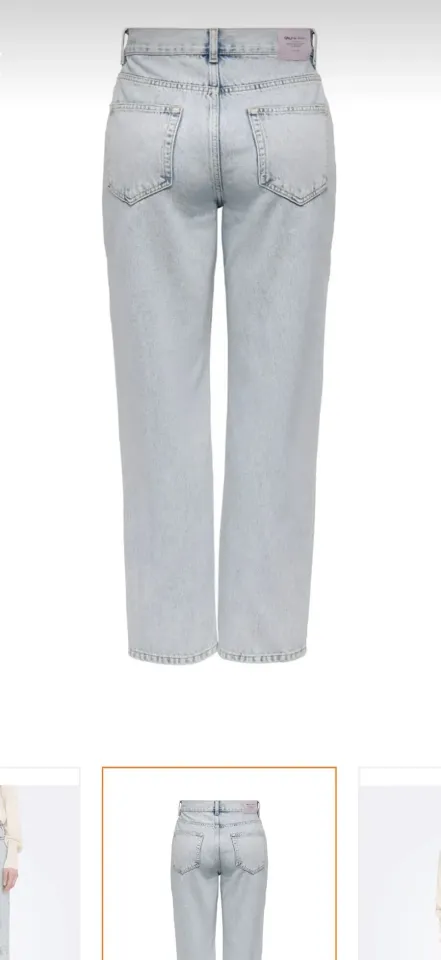 Buz mavi yırtmaç detaylı mom jean